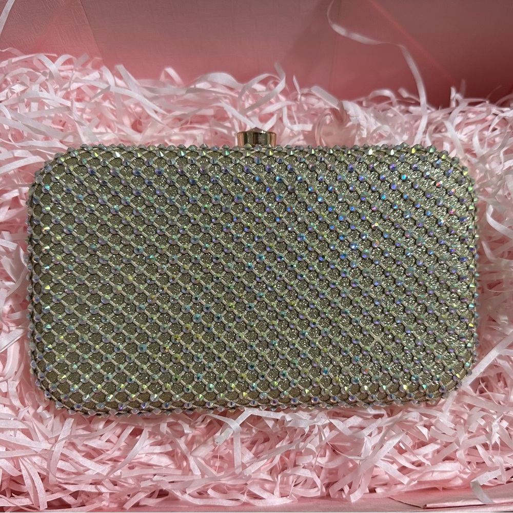 Elegant Gold Crystal Clutch